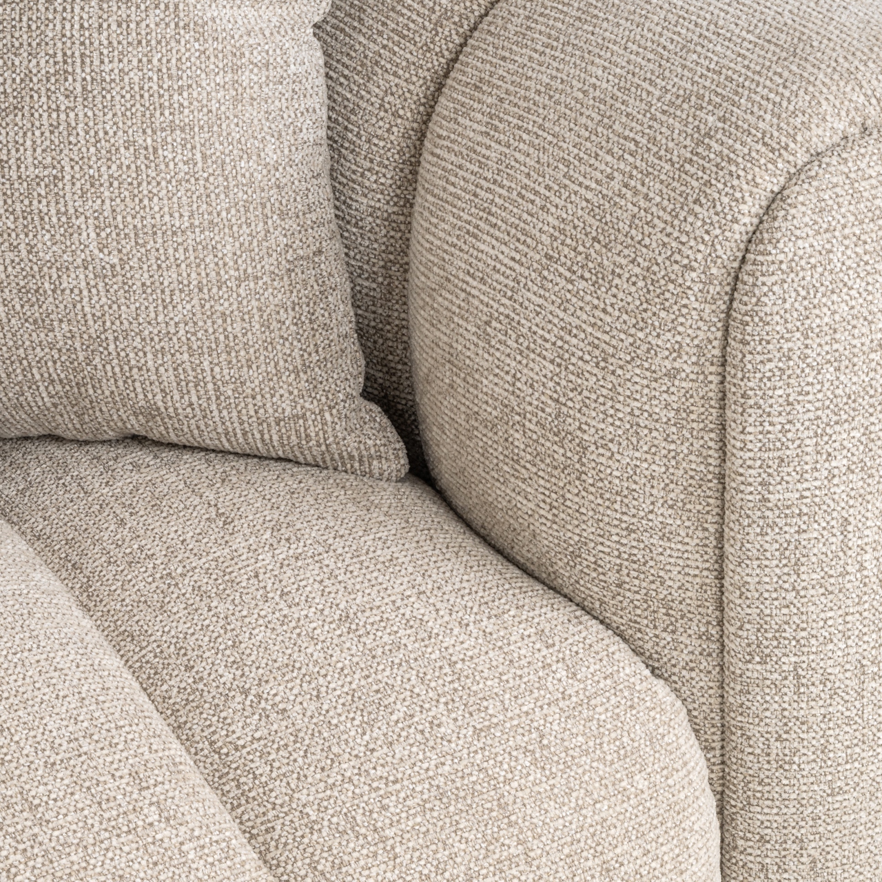 Loungebank Novaro Geweven stof 305cm Naturel (links) - Afbeelding 3