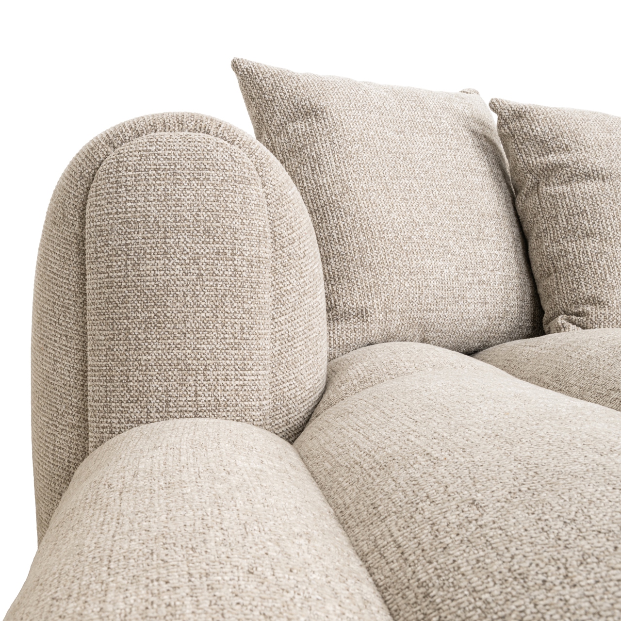 Loungebank Novaro Geweven stof 305cm Naturel (links) - Afbeelding 4