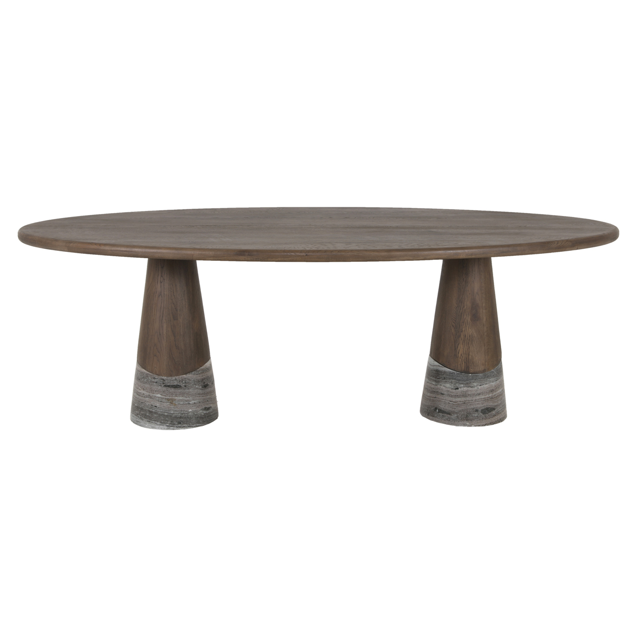 Ovale Eettafel Harper Eikenhout en Marmer - Charchoal 230cm - Afbeelding 2