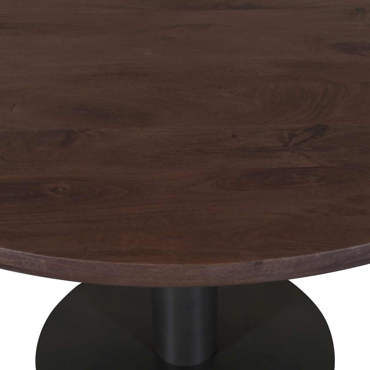 Ronde Eettafel Baldwin Mangohout en Ijzer - Bruin 130cm - Afbeelding 4