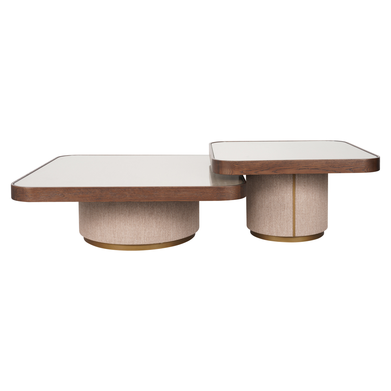 Salontafel Willox Linnen en eiken Set van 2 stuks