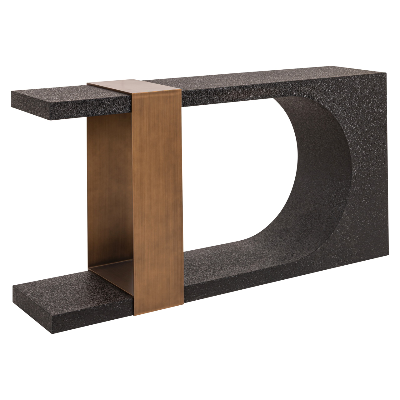 Sidetable Bazel 150cm Zwart/Goud