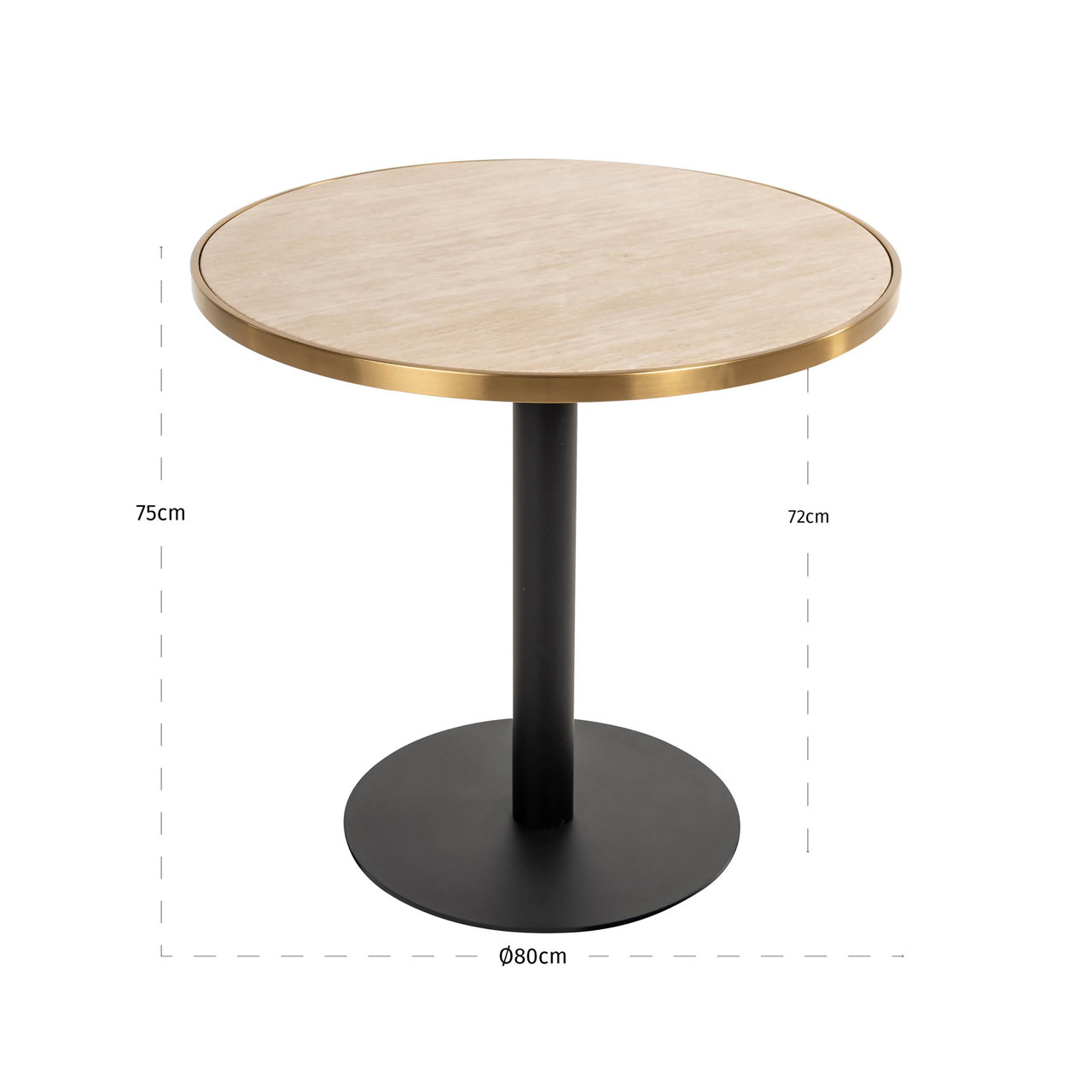 Ronde Bistrotafel Brazza Marmerlook, 80cm - Afbeelding 4
