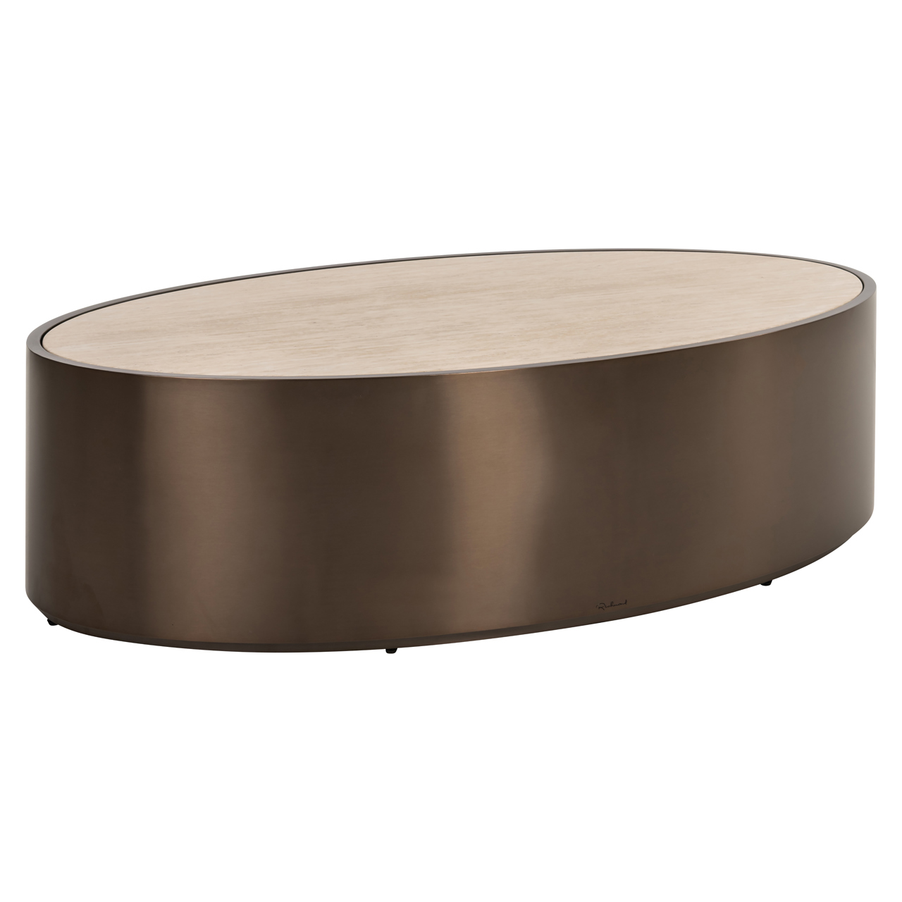 Ovale Salontafel Bonanza Marmerlook, 140 x 80cm