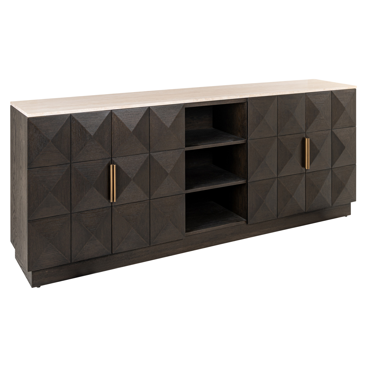 Dressoir Claremont Eiken en travertin 225cm