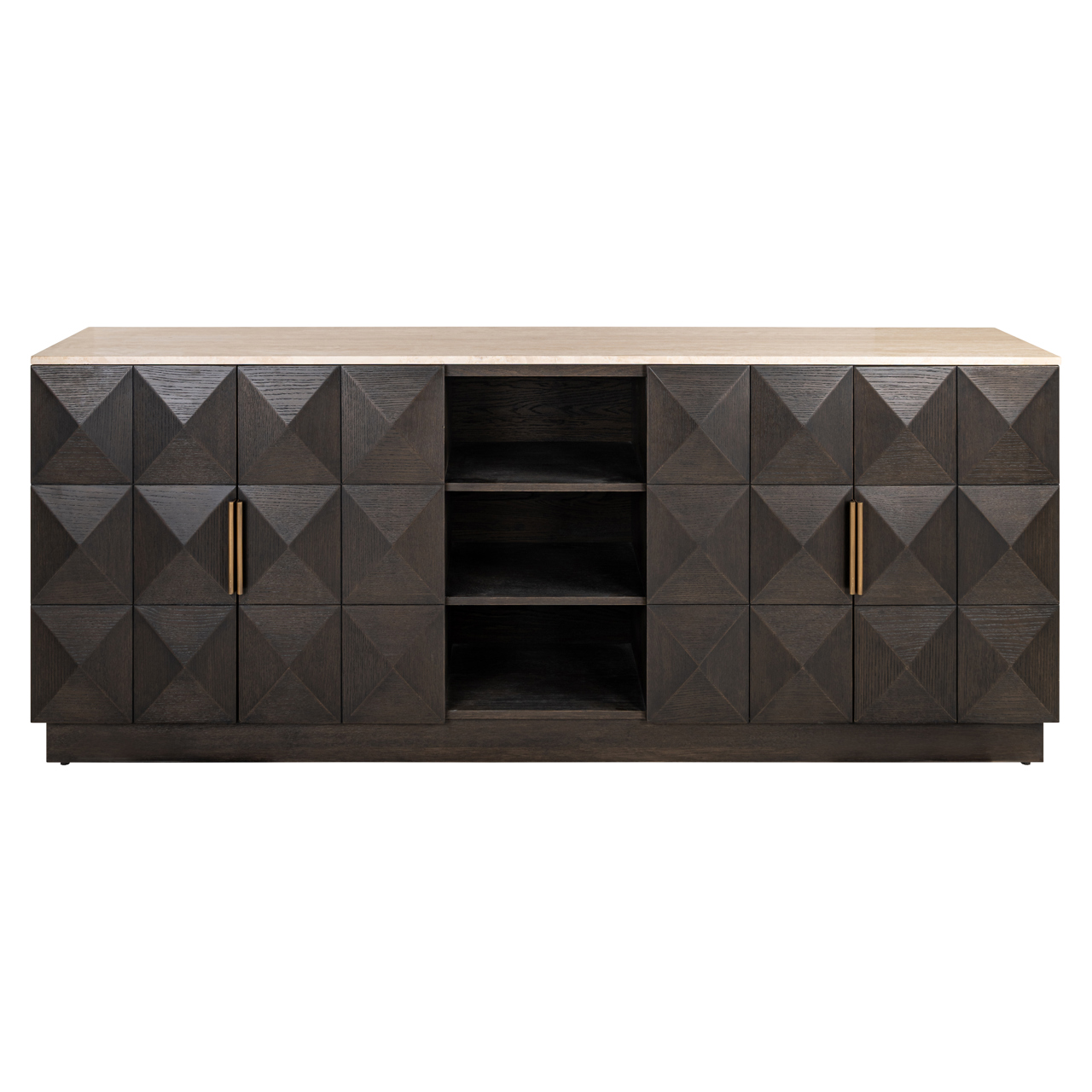 Dressoir Claremont Eiken en travertin 225cm - Afbeelding 2