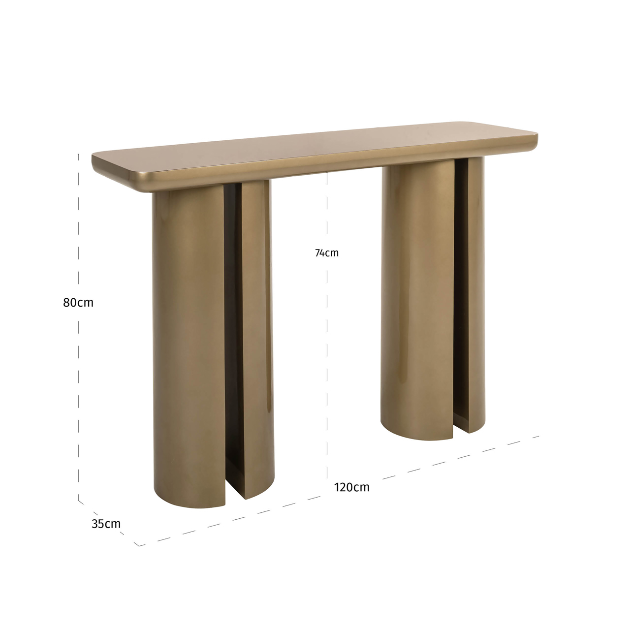 Sidetable Whisker 120cm Goud - Afbeelding 6