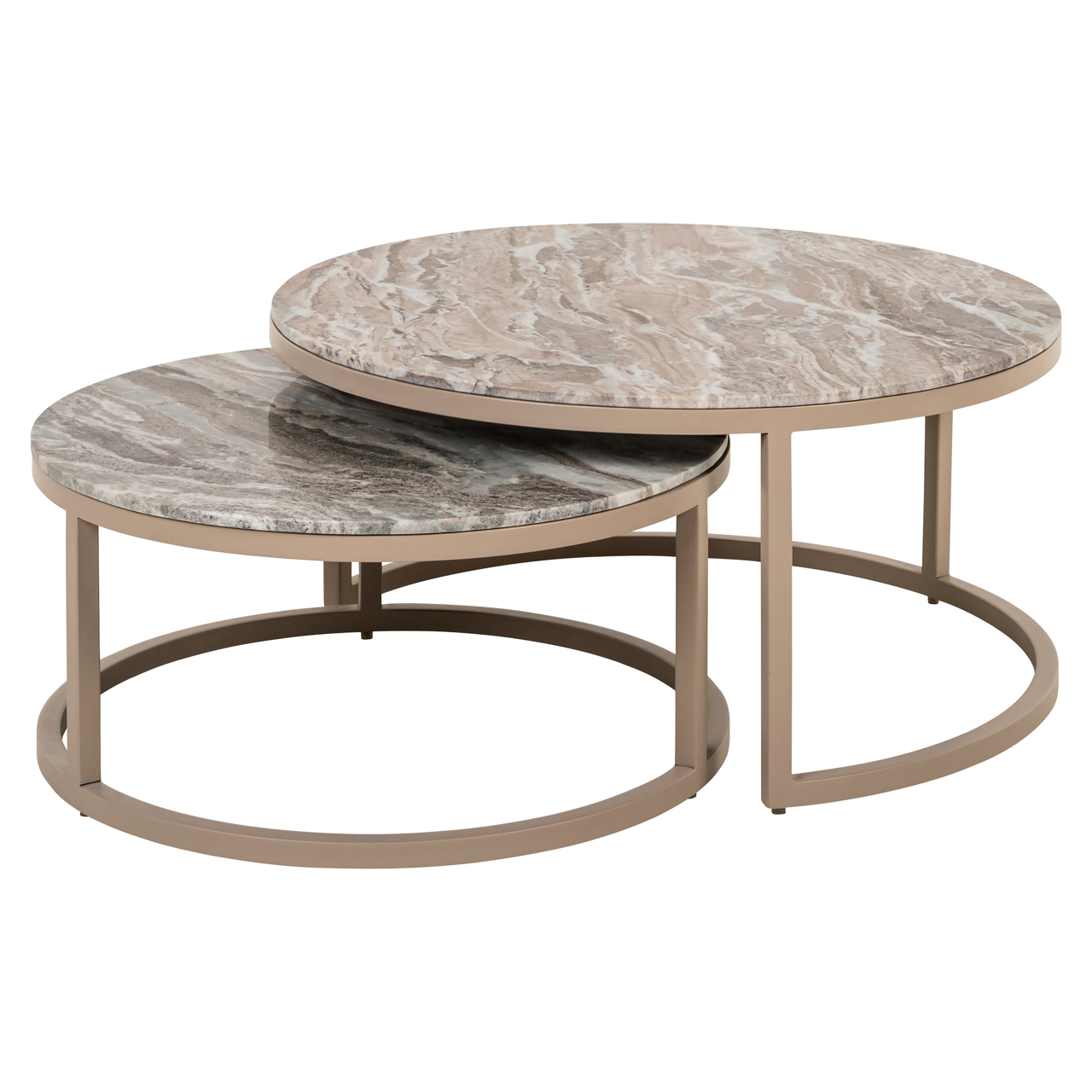 Ronde Salontafel Fairfax Marmer Set van 2 stuks