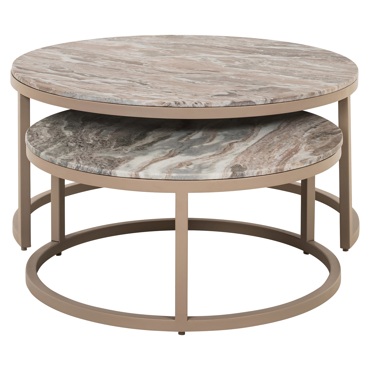 Ronde Salontafel Fairfax Marmer Set van 2 stuks - Afbeelding 3