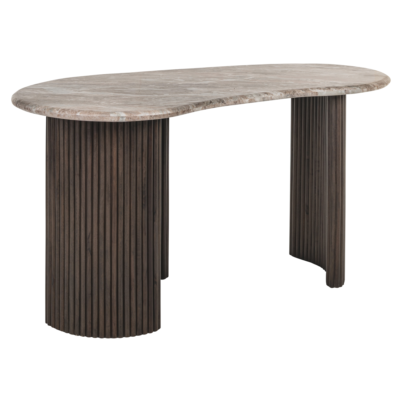 Organisch Bureau Rashford Marmer en hout 150cm