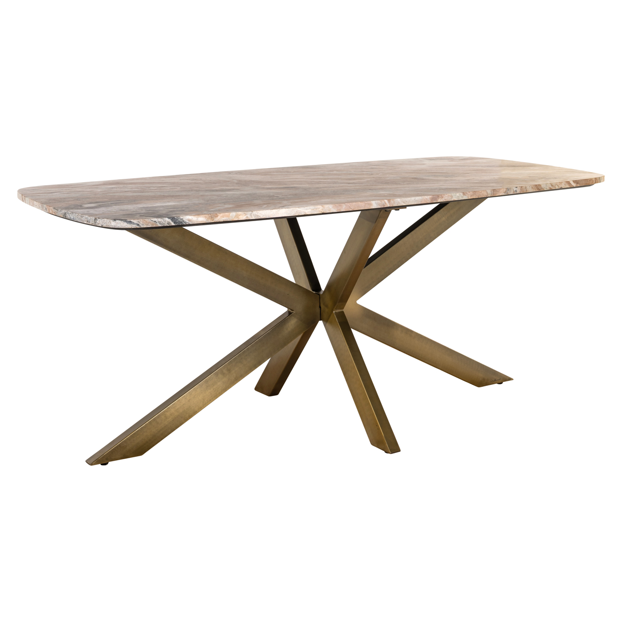 Deens Ovale Eettafel Bottega Marmer en brass - 220 cm