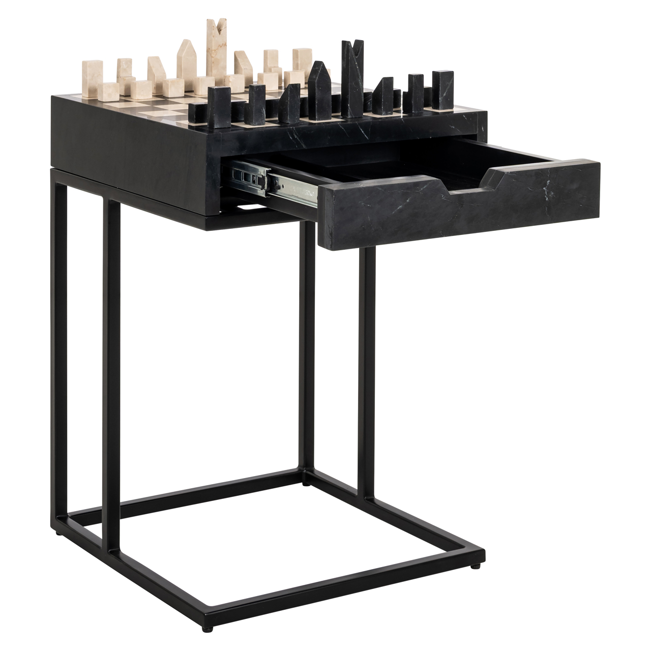 Bijzettafel/Schaaktafel Davos - zwart - Afbeelding 5