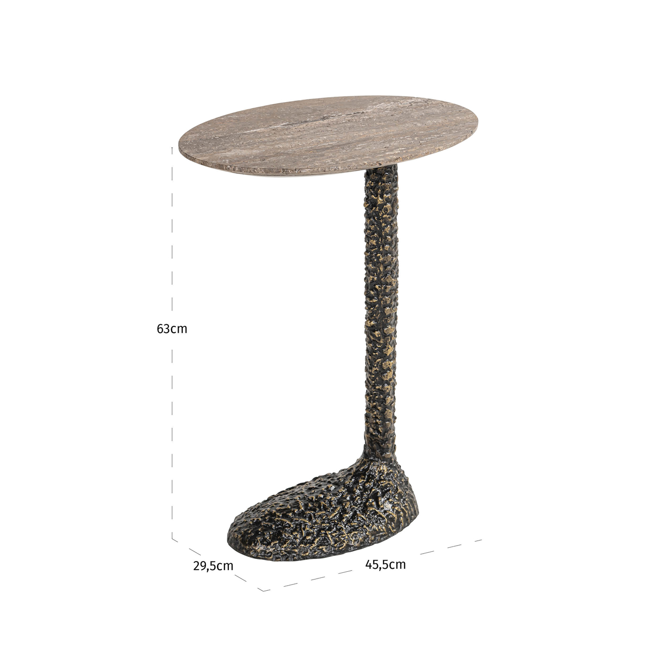 Ovale Laptoptafel Arosa Travertin 45 x 30cm - Afbeelding 5