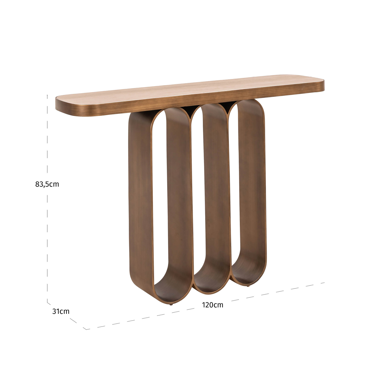 Sidetable Locarno 120cm Brushed Gold - Afbeelding 5