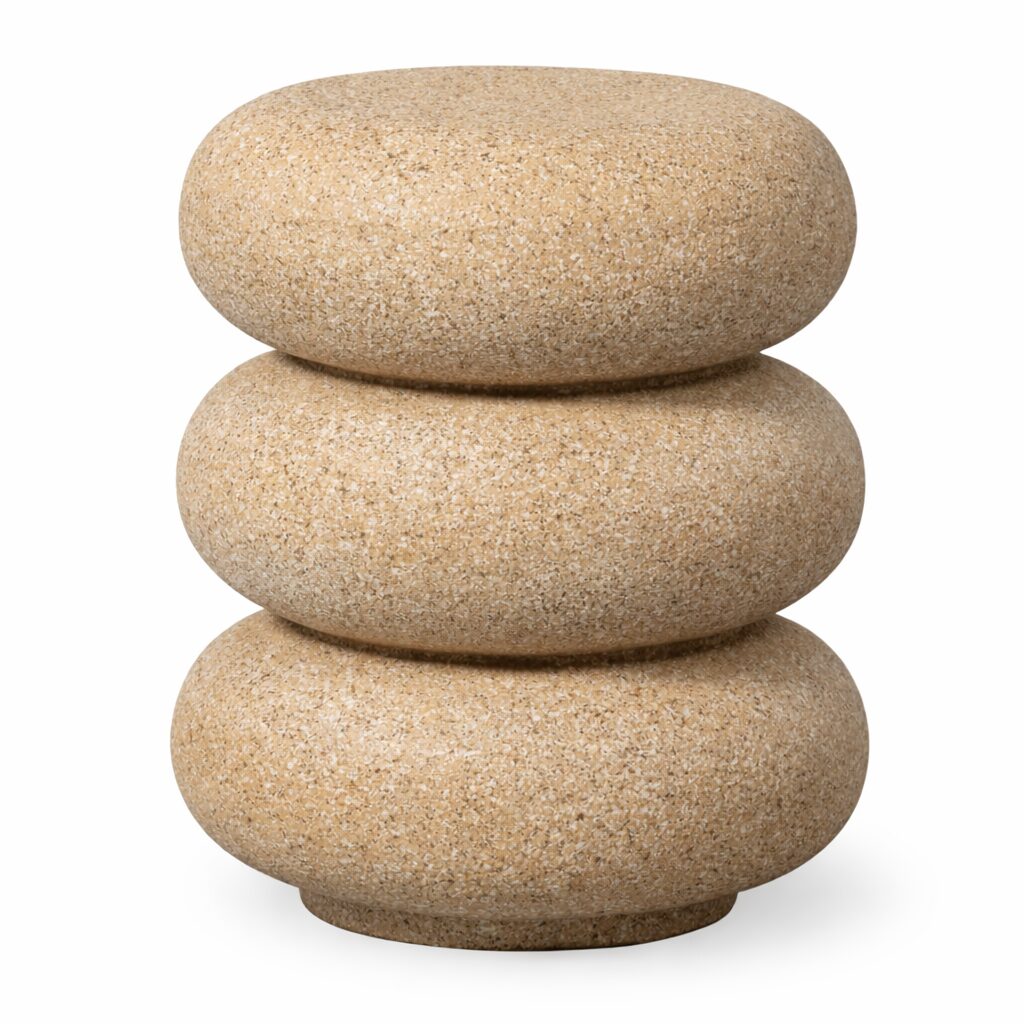 Organische Bijzettafel Laurel Magnesiumoxide - Beige