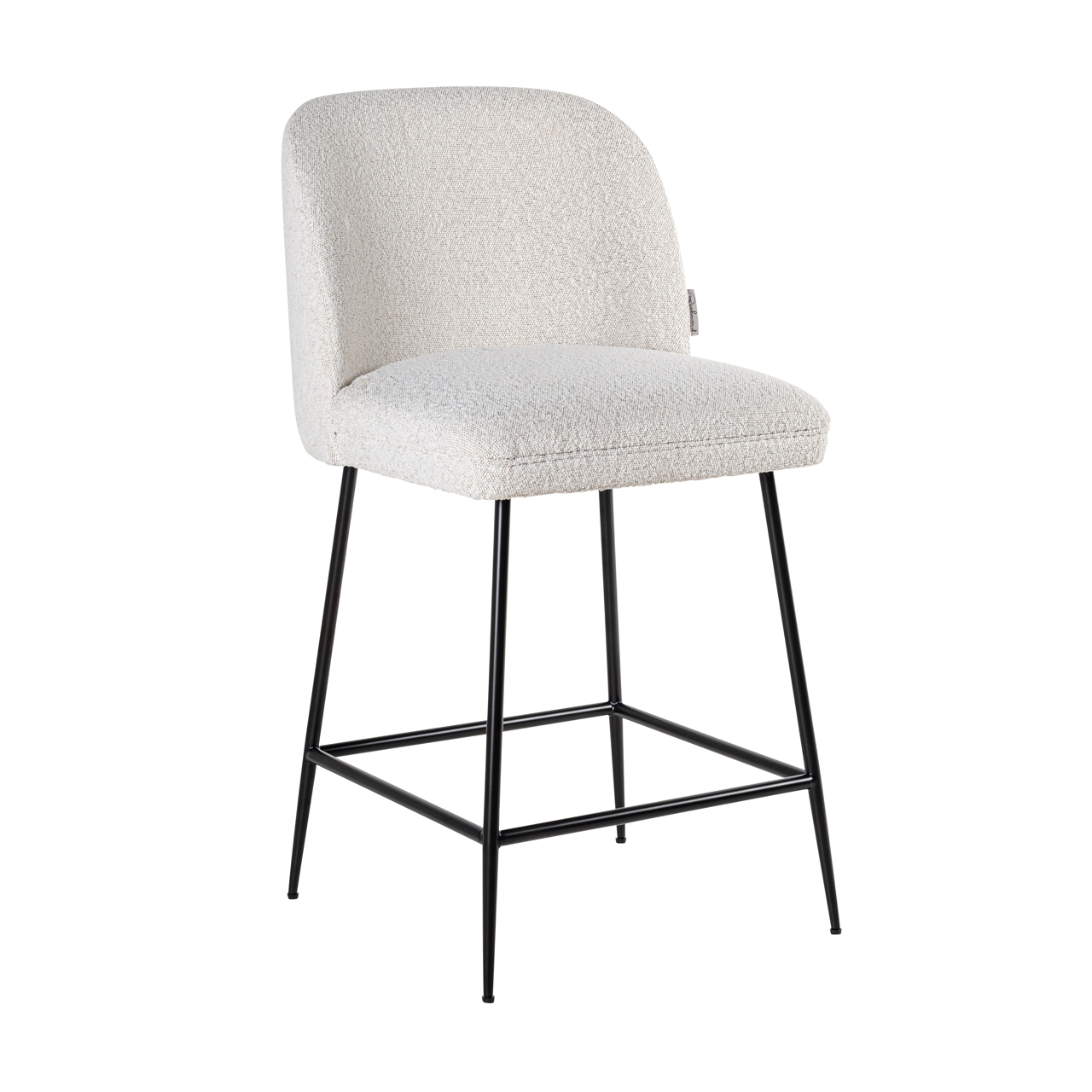 Barstoel Pullitzer Bouclé - Wit (zithoogte 69cm)