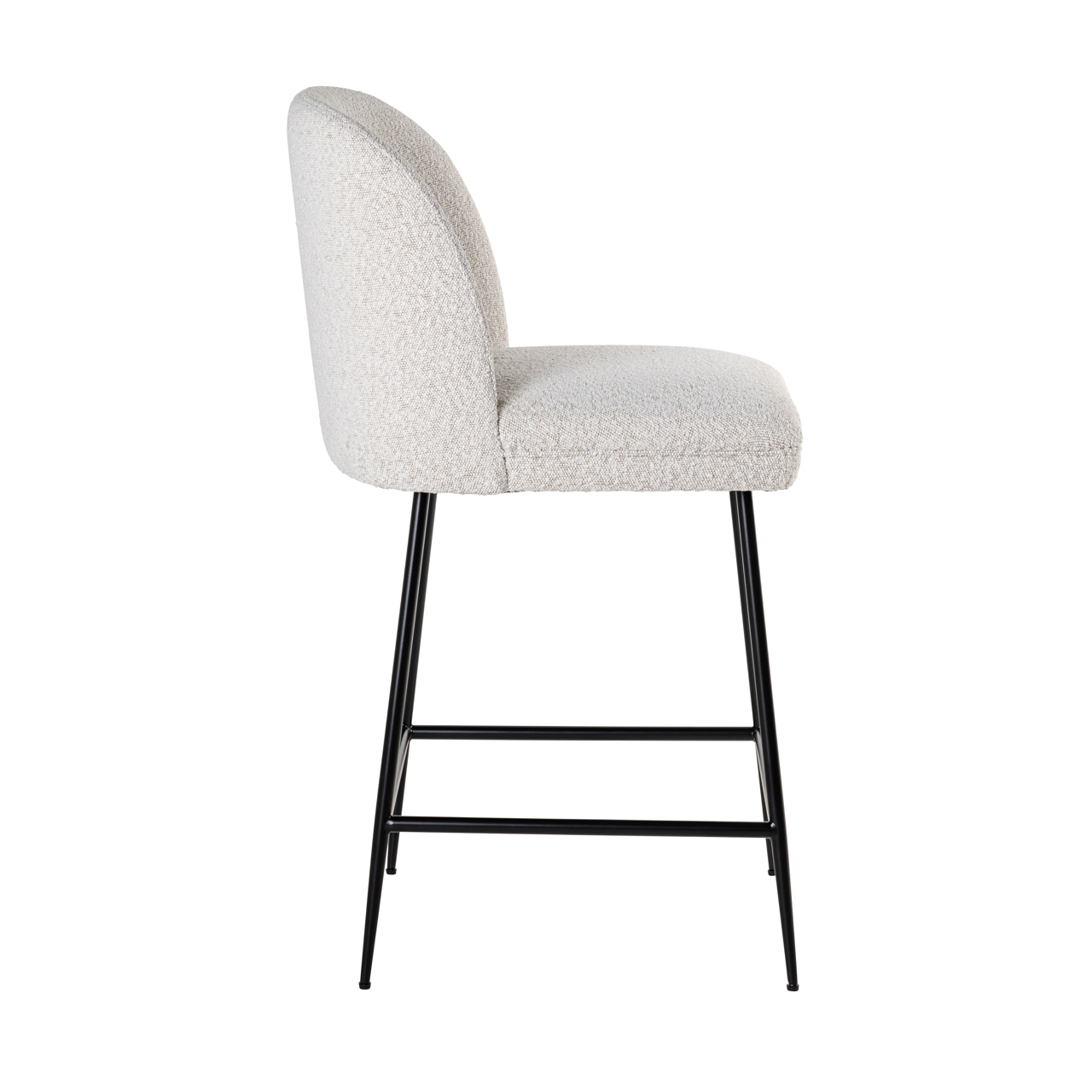 Barstoel Pullitzer Bouclé - Wit (zithoogte 69cm) - Afbeelding 2