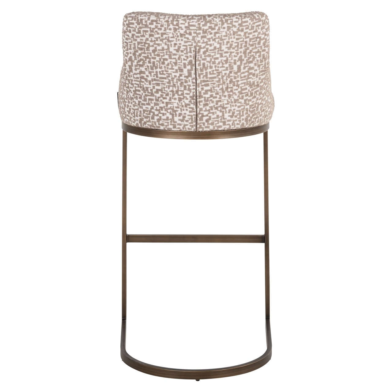 Barstoel Bolton Geo stof Naturel (zithoogte 77cm) (Set van 2 stuks) - Afbeelding 5