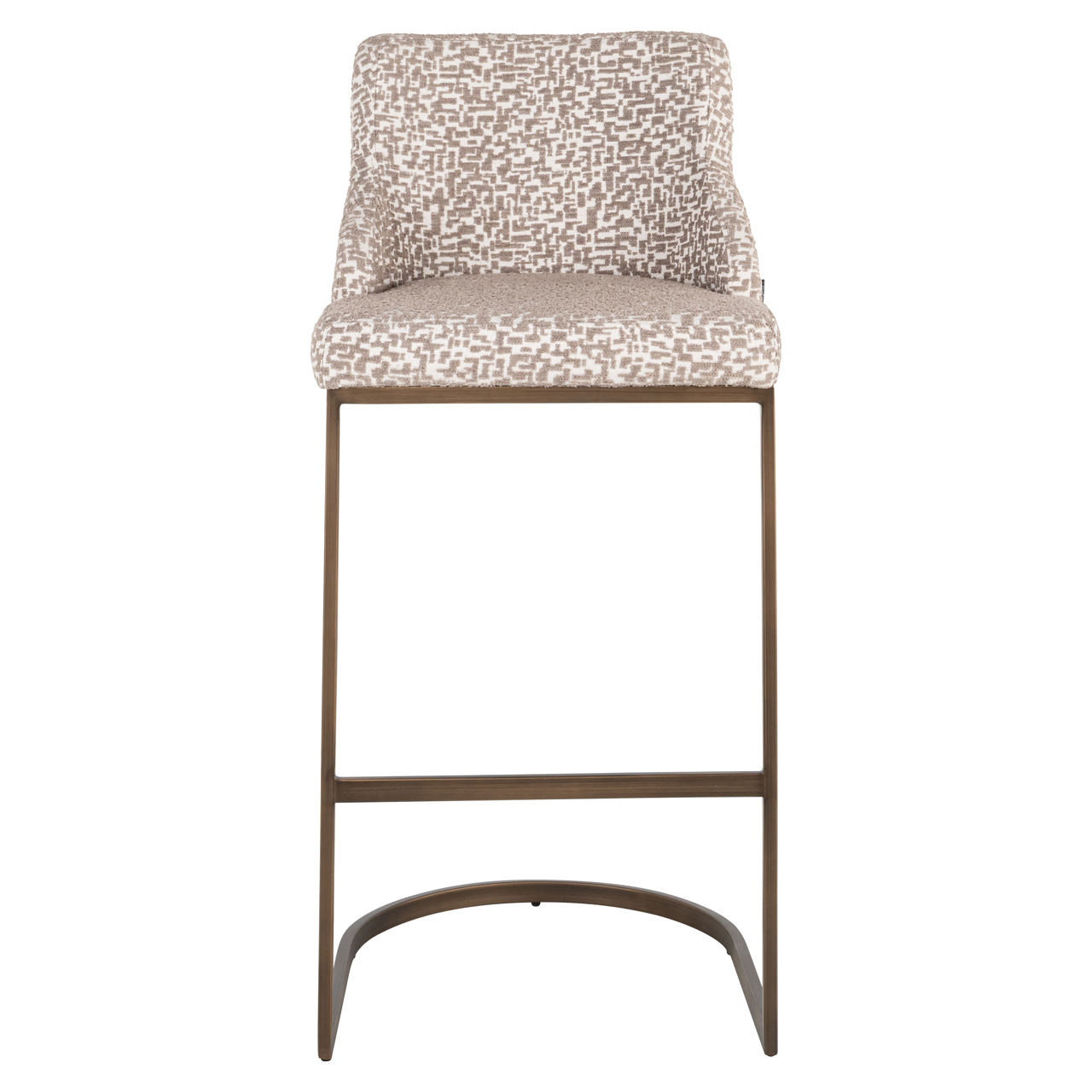 Barstoel Bolton Geo stof Naturel (zithoogte 77cm) (Set van 2 stuks) - Afbeelding 3
