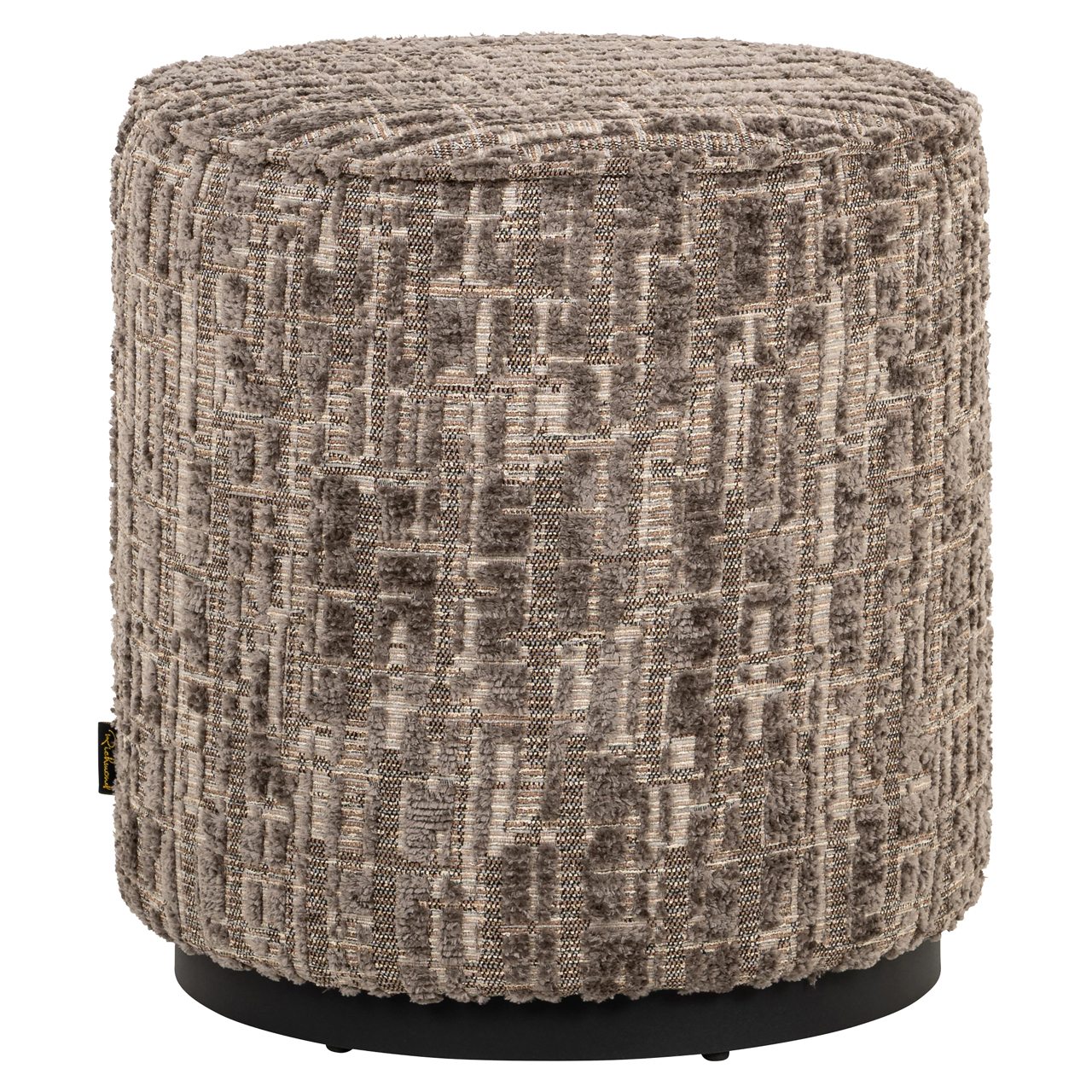 Poef Lexie Geweven stof 45cm - Greige - Afbeelding 2