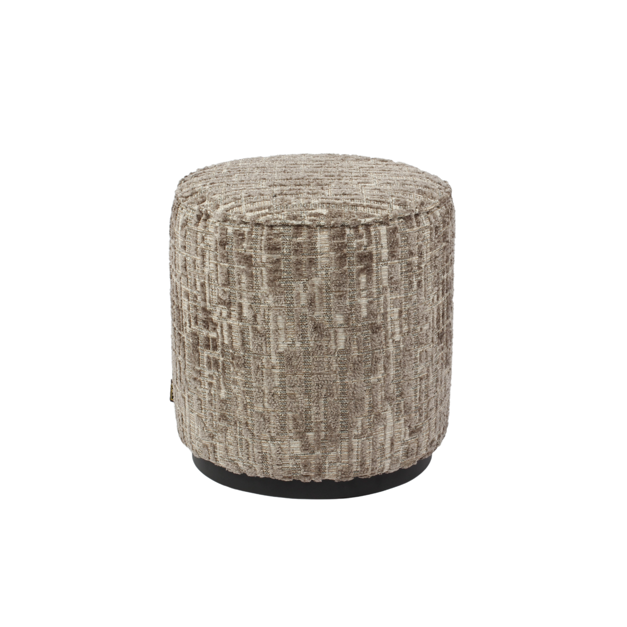 Poef Lexie Geweven stof 45cm - Greige