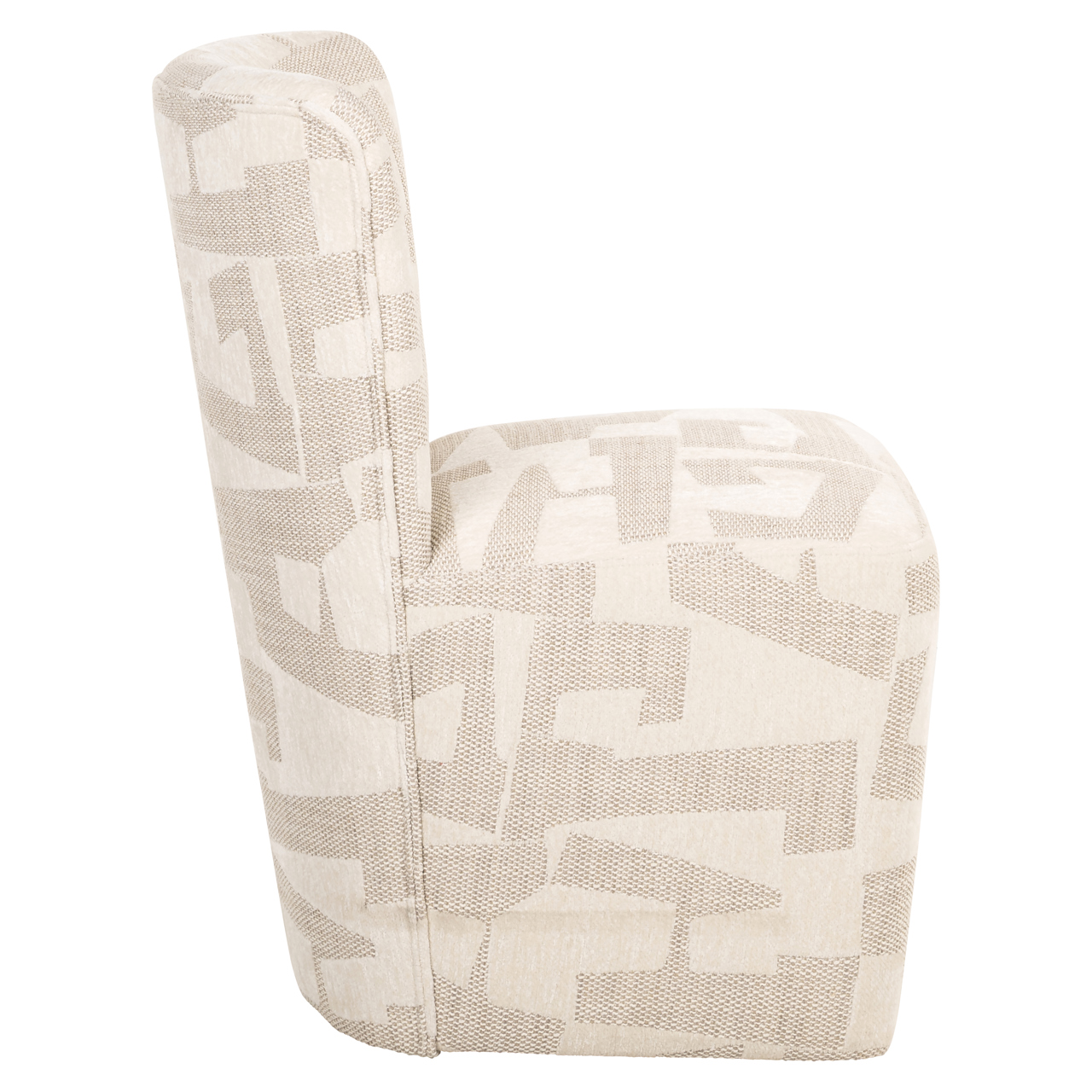 Eetkamerstoel Lorain Met wieltjes Graffic stof Beige - Afbeelding 3