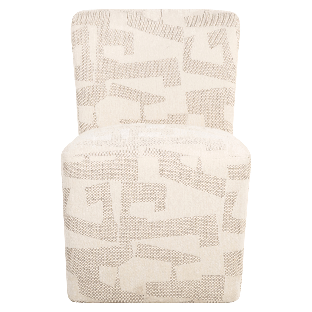 Eetkamerstoel Lorain Met wieltjes Graffic stof Beige - Afbeelding 5