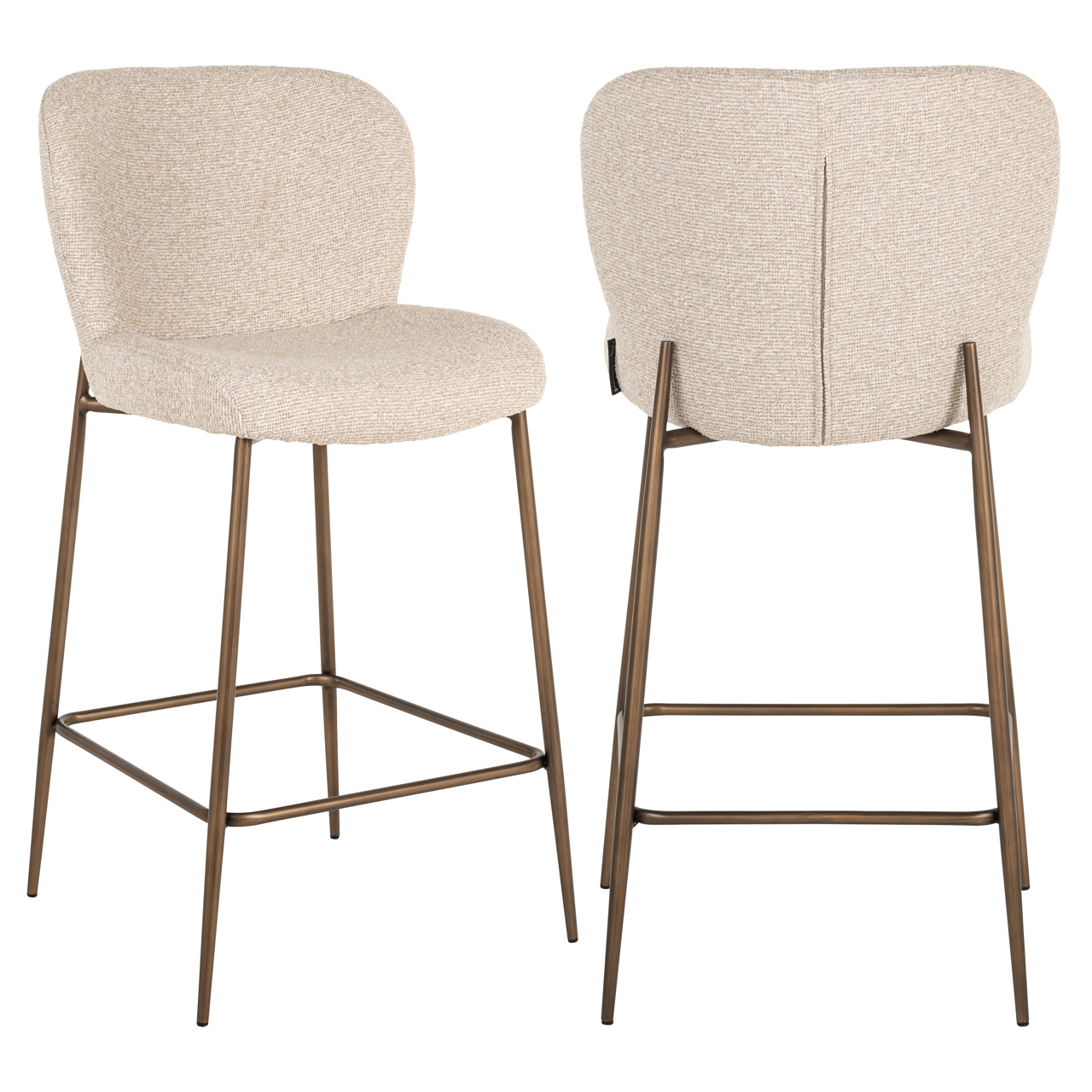 Barstoel Odarby Bouclé Crème (zithoogte 67cm)