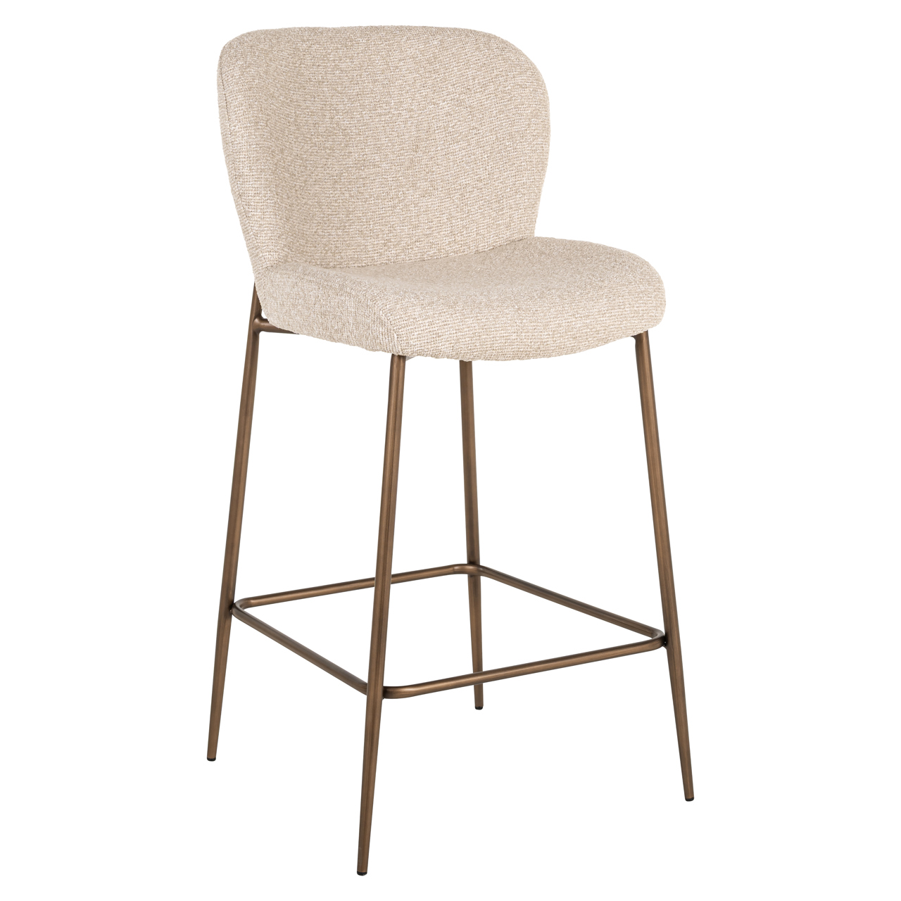 Barstoel Odarby Bouclé Crème (zithoogte 67cm) - Afbeelding 2