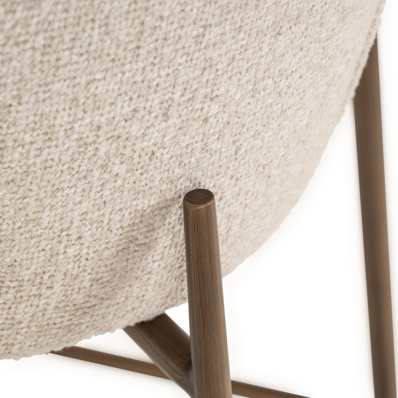 Barstoel Odarby Bouclé Crème (zithoogte 67cm) - Afbeelding 7