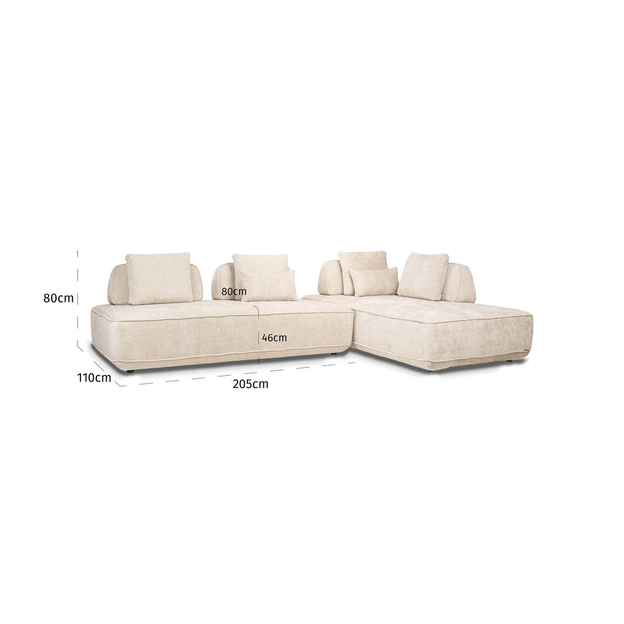 2,5 Zits Bank Tudor - Naturel - Afbeelding 6