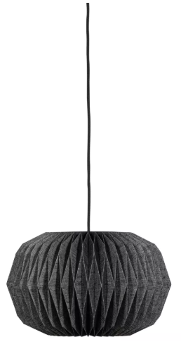 Hanglamp Globe Gevouwen papier - Zwart