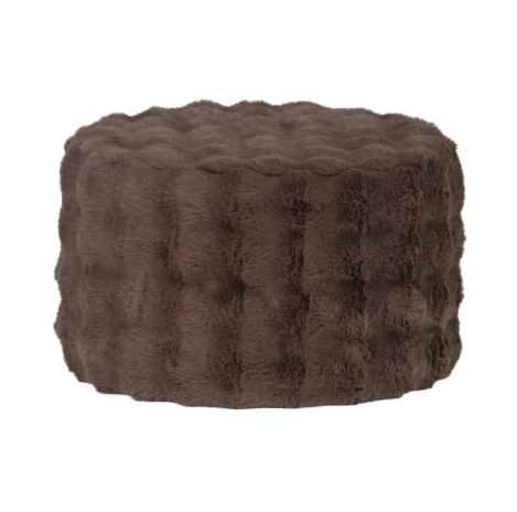 Poef Olven Laag Fluffy - Bruin