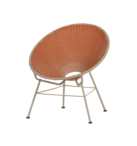 Tuin Loungestoel Kazoun Wicker - Oranje