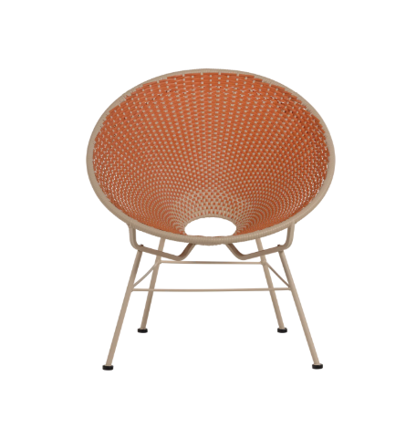 Tuin Loungestoel Kazoun Wicker - Oranje - Afbeelding 2