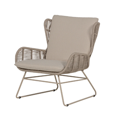 Tuin Loungestoel Velora Olefin stof, kleur Zand