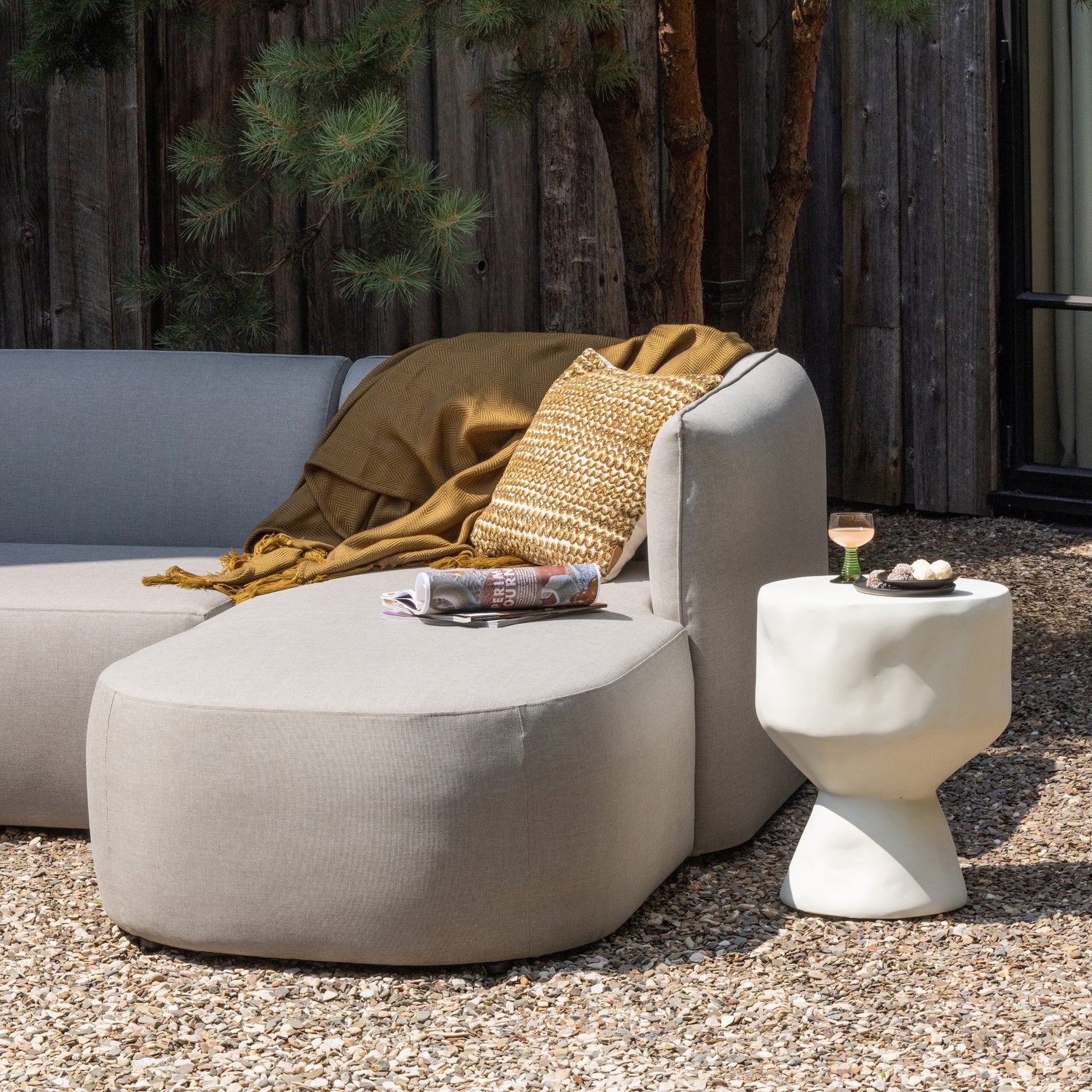 Organische Tuin Bijzettafel Aur 40cm, kleur Naturel - Afbeelding 9