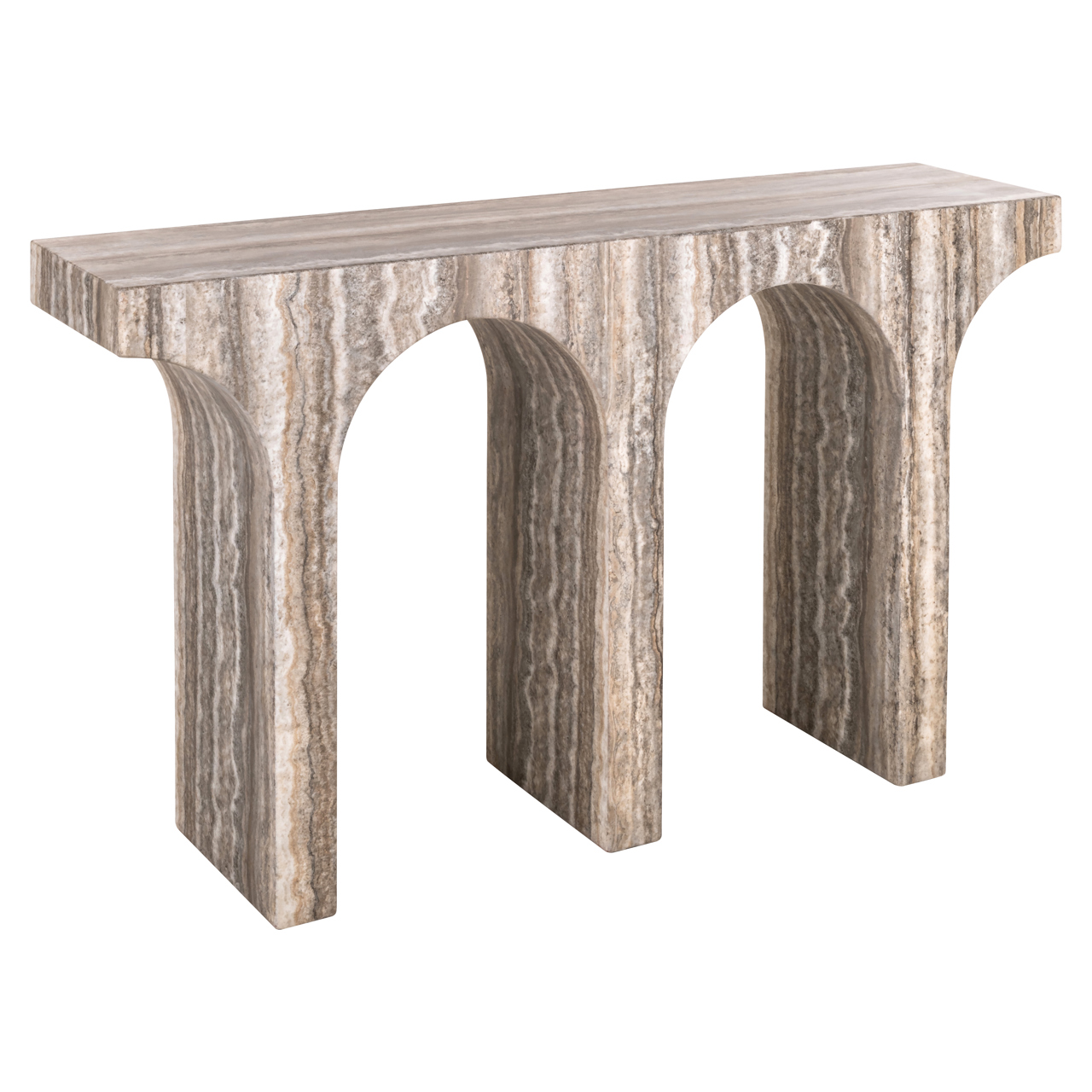 Sidetable Dulce Marmer en travertinlook 140cm