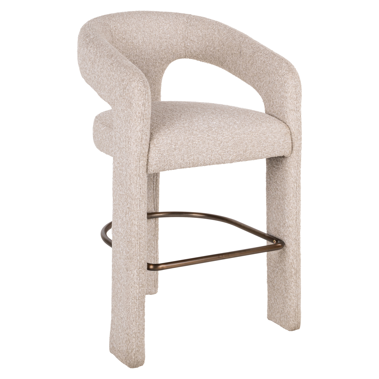 Barkruk Belle Bouclé Crème (zithoogte 66cm) - Afbeelding 2