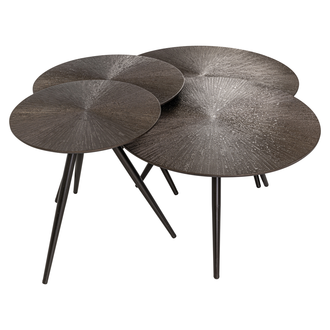Ronde Salontafel Quadra - Bronze set van 4 stuks - Afbeelding 2