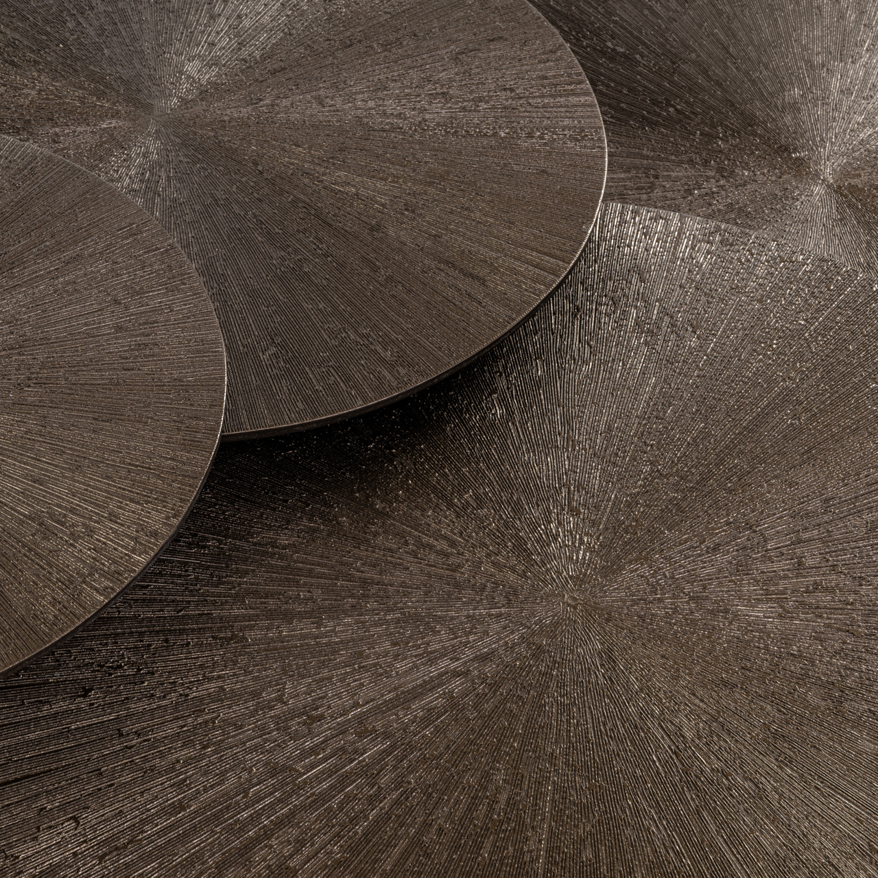 Ronde Salontafel Quadra - Bronze set van 4 stuks - Afbeelding 5