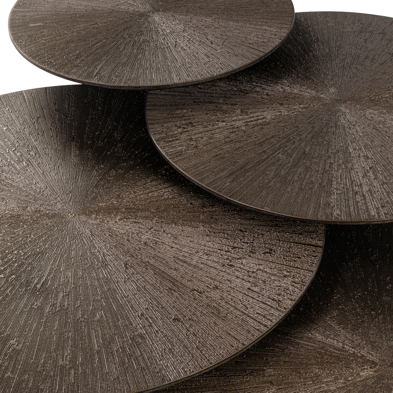 Ronde Salontafel Quadra - Bronze set van 4 stuks - Afbeelding 4