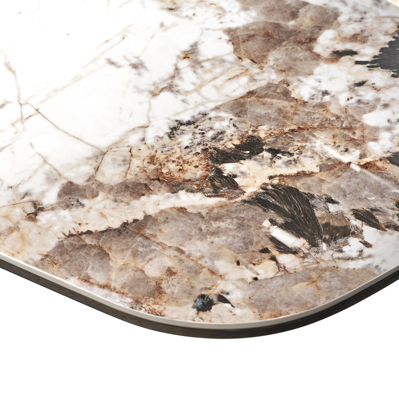 Deens Ovale Eettafel Langford Keramiek - Bruin 200cm - Afbeelding 5