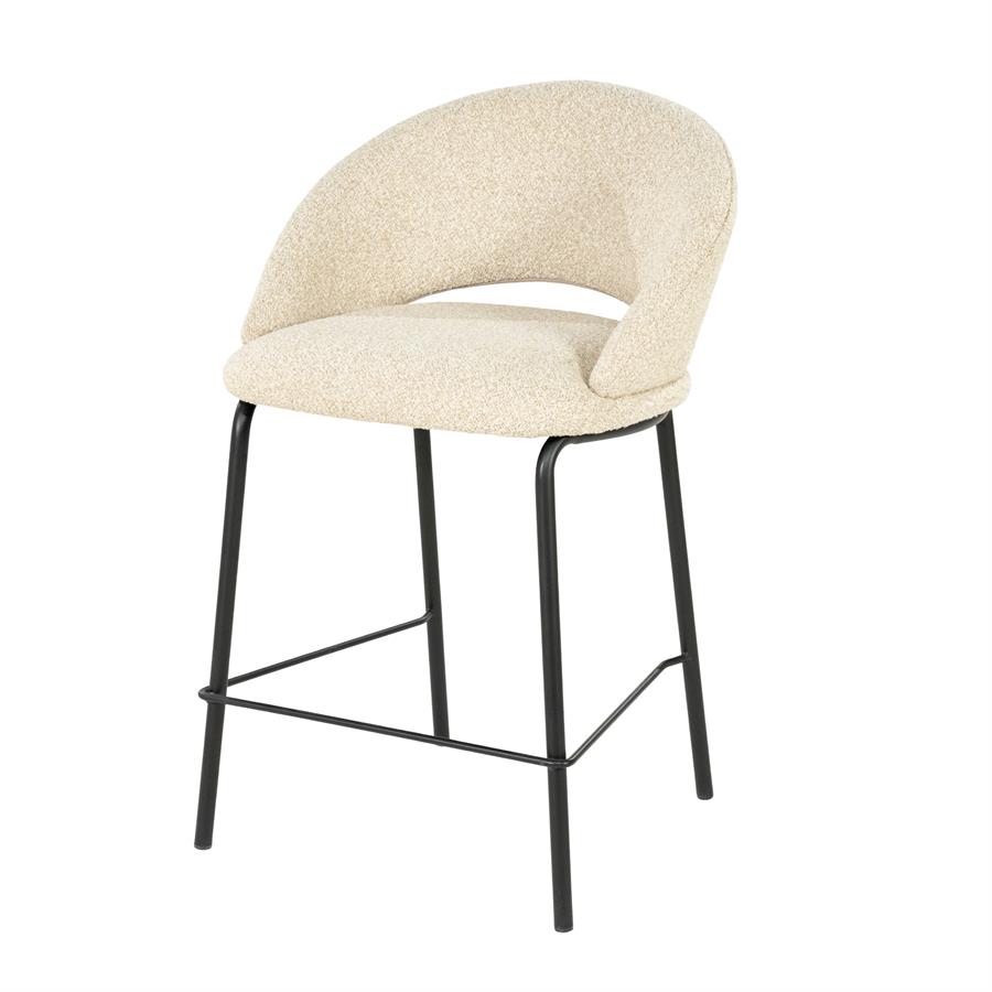 Barstoel Nido Chenille - Beige (zithoogte 65cm)
