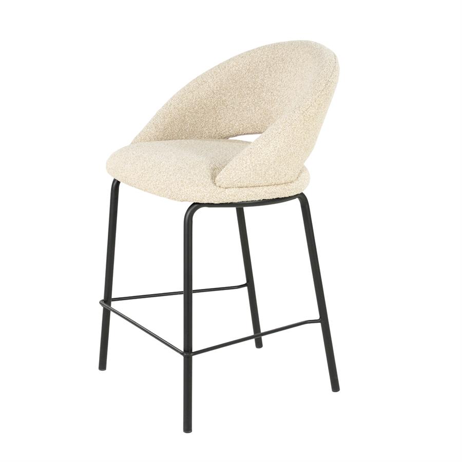 Barstoel Nido Chenille - Beige (zithoogte 65cm) - Afbeelding 2