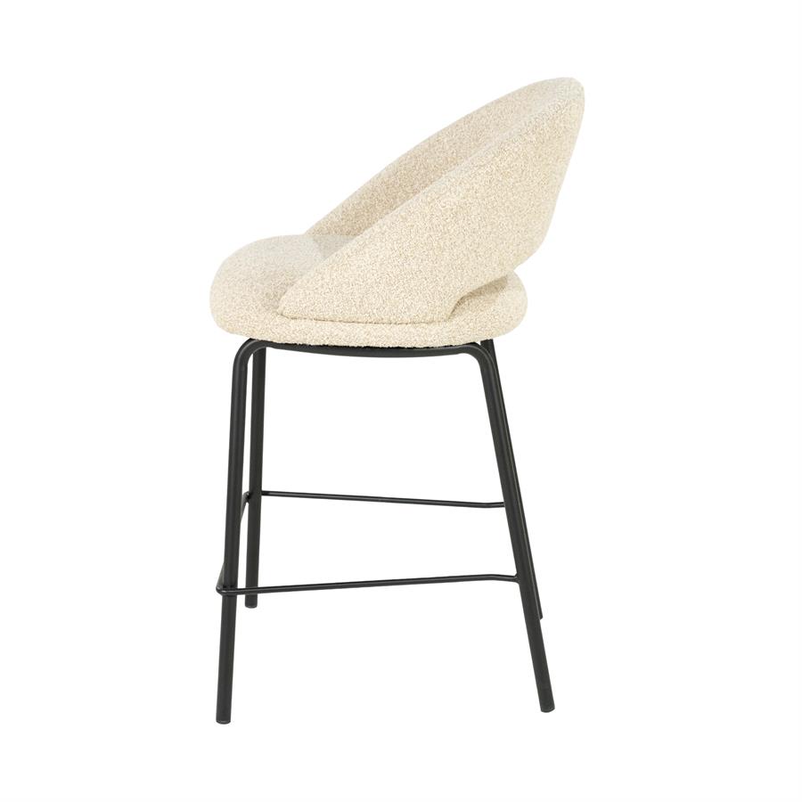 Barstoel Nido Chenille - Beige (zithoogte 65cm) - Afbeelding 3