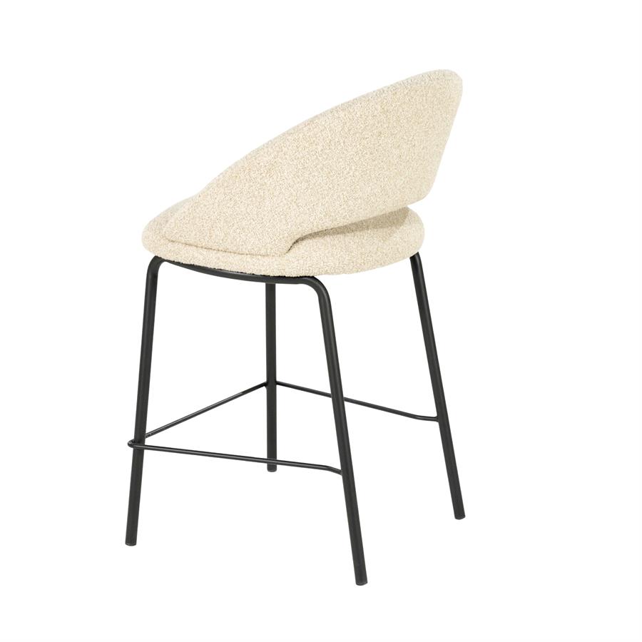 Barstoel Nido Chenille - Beige (zithoogte 65cm) - Afbeelding 4