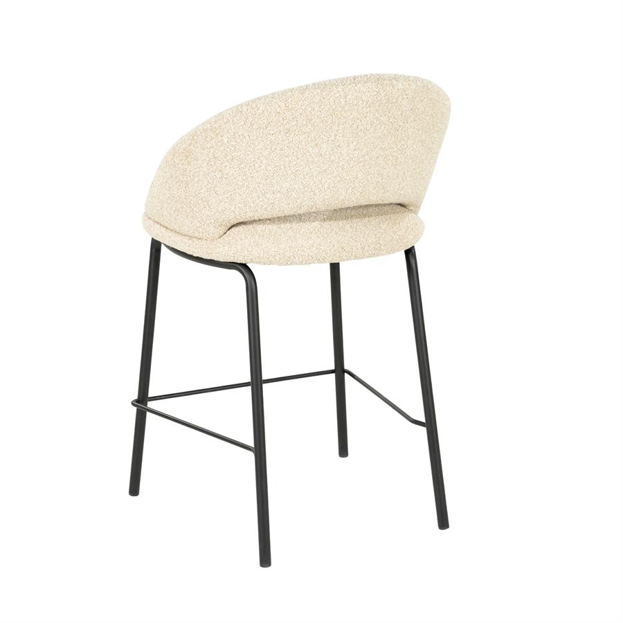 Barstoel Nido Chenille - Beige (zithoogte 65cm) - Afbeelding 5