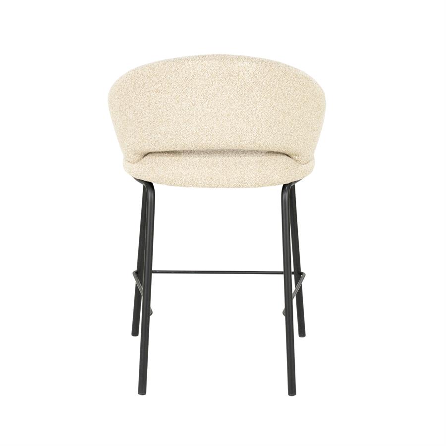 Barstoel Nido Chenille - Beige (zithoogte 65cm) - Afbeelding 6