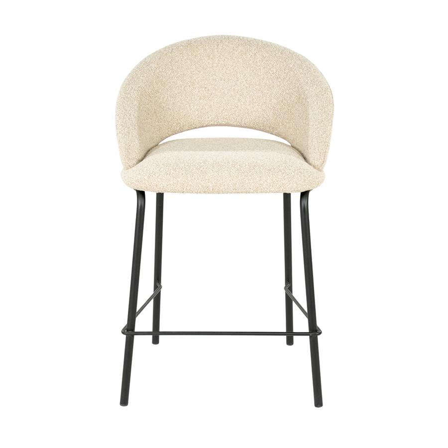 Barstoel Nido Chenille - Beige (zithoogte 65cm) - Afbeelding 7